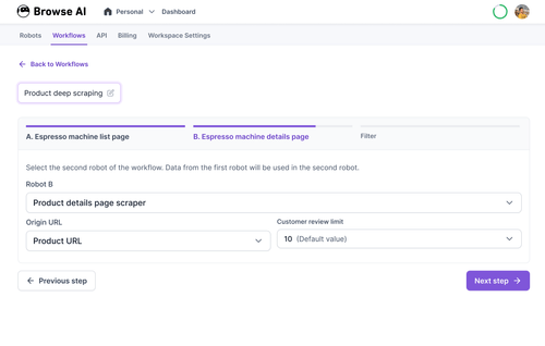 Browse AI automated data workflows