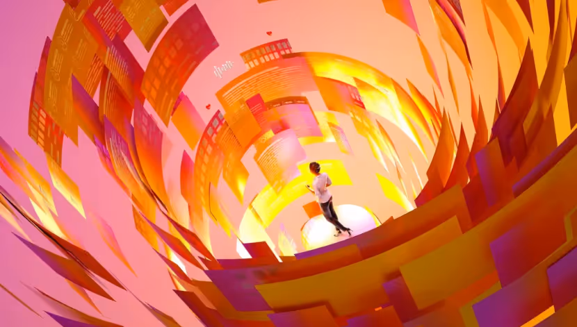 A man and a woman are laughing in the meeting, with pens on their hands