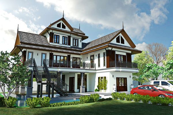 Biệt Thự 3 Tầng Mái Thái Hiện Đại