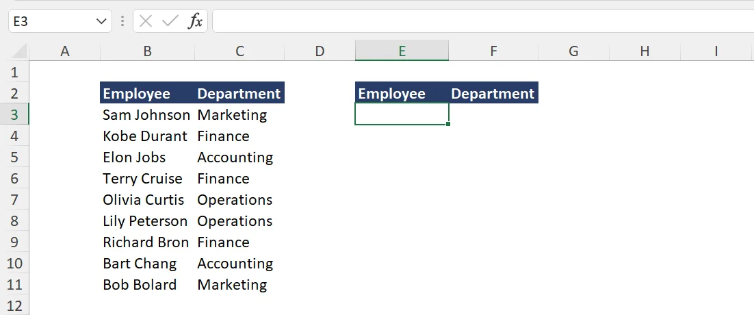 Starting Excel Filter Data Example