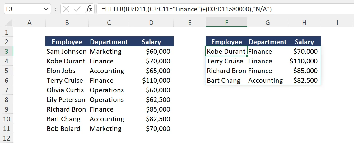 Excel Filter Multiple Criteria OR