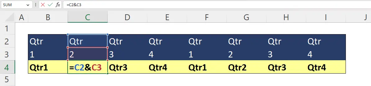 Excel & ampersand example