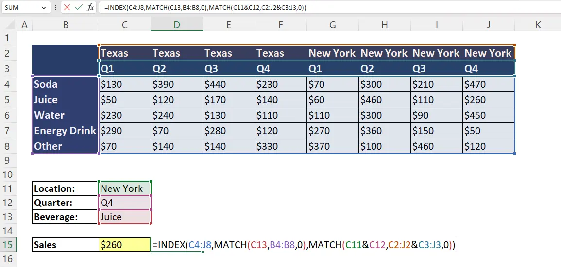 Excel & ampersand with Index Match Example