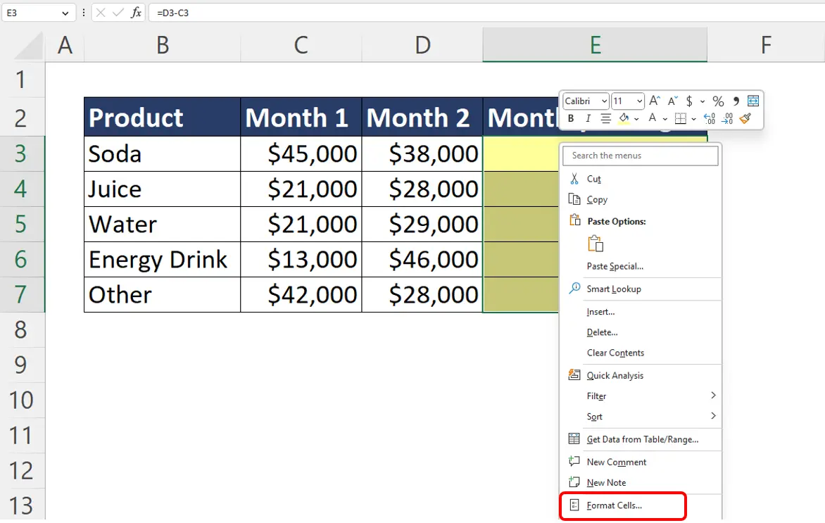 Excel plus sign format cells