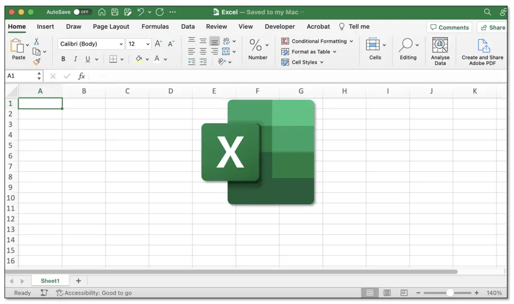 Excel worksheet with Excel logo