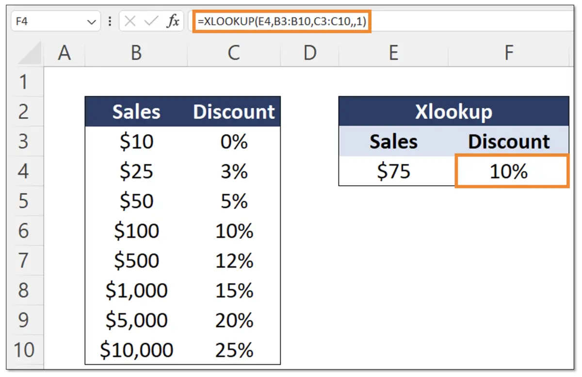 xlookup match mode example