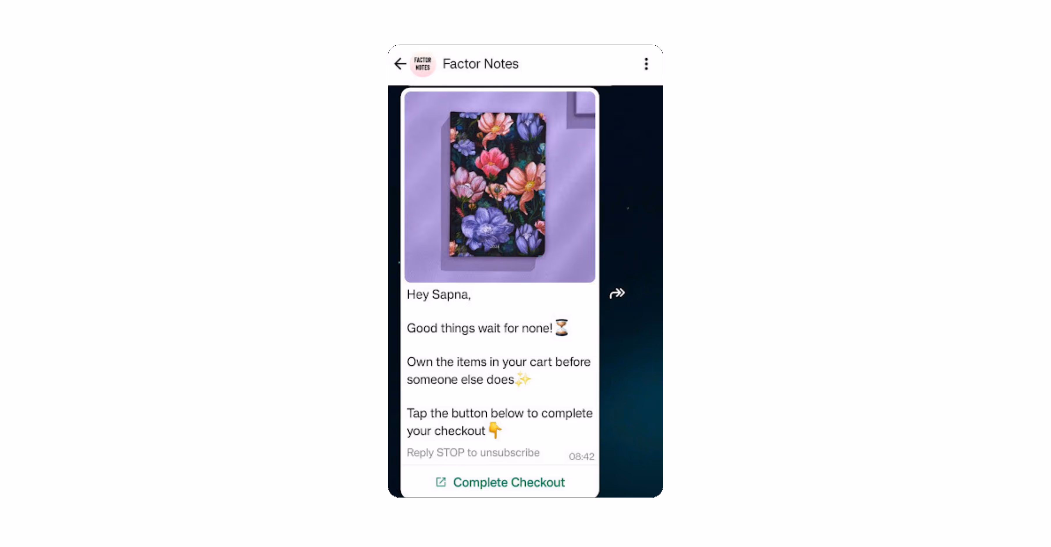 Abandoned cart recovery notification