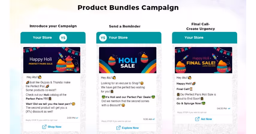 Increase your AOV with these Product Bundle marketing templates for Holi