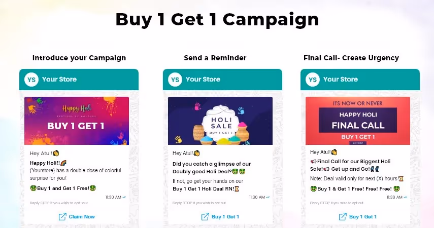 Get B1G1 Holi campaign templates for FREE