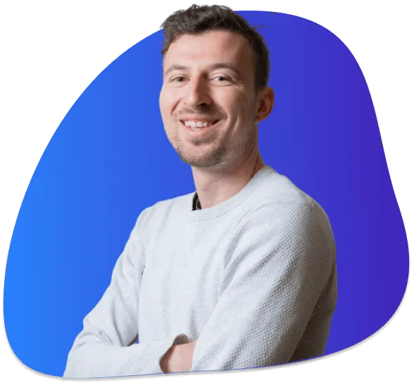 Team member in blue circle