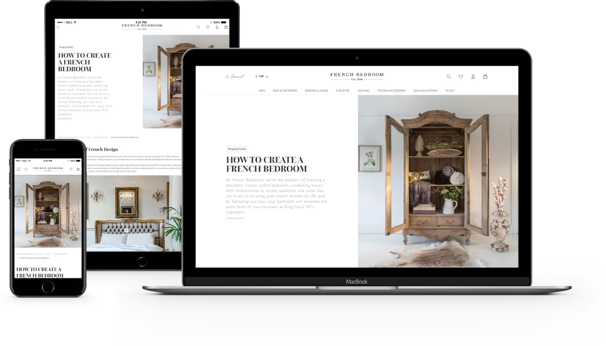 French Bedroom Device Mockups