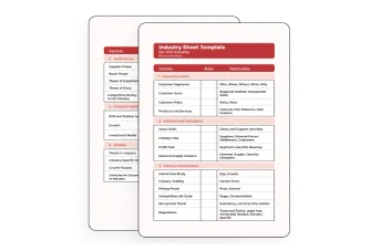 Industry Sheets Format for identifying valuable industries