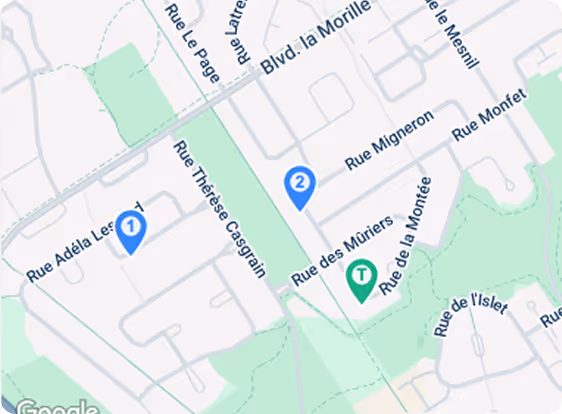 Interactive property location map showing comparable homes in Les Rivières Quebec neighborhood for real estate market analysis