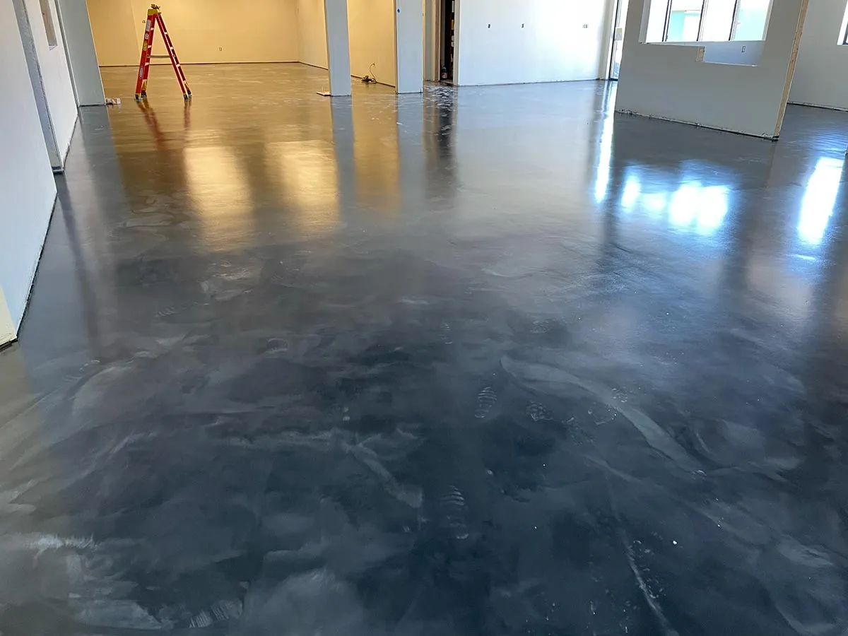 metallic floor in office