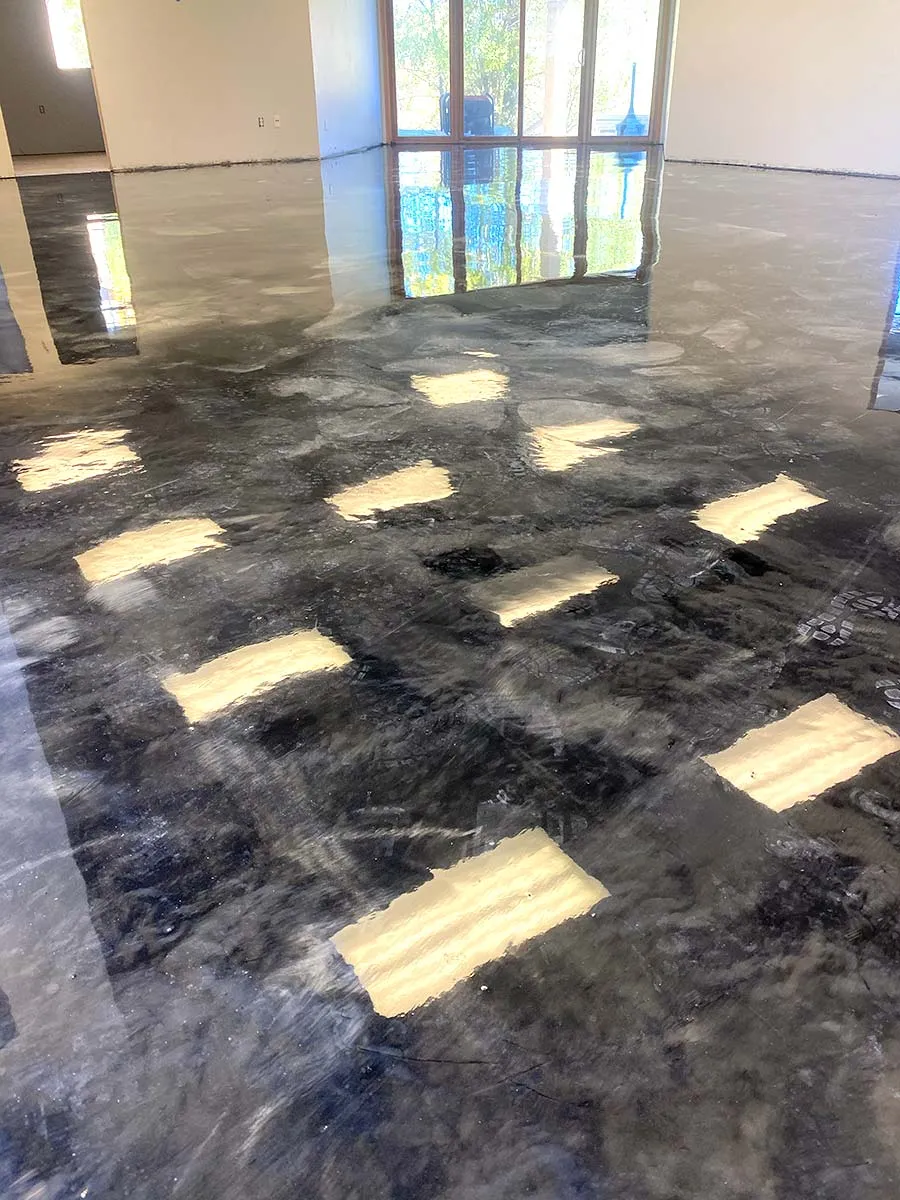 metallic floor in office