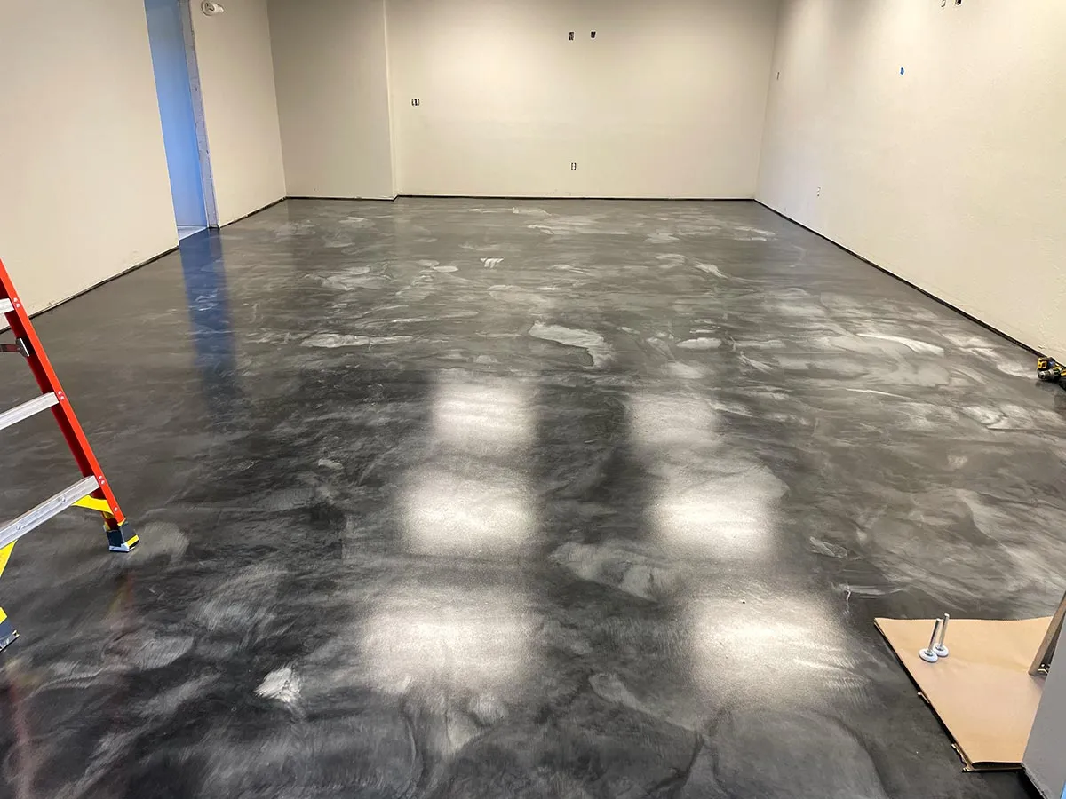 metallic floor in office