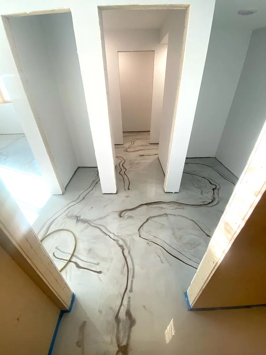 metallic floor in house