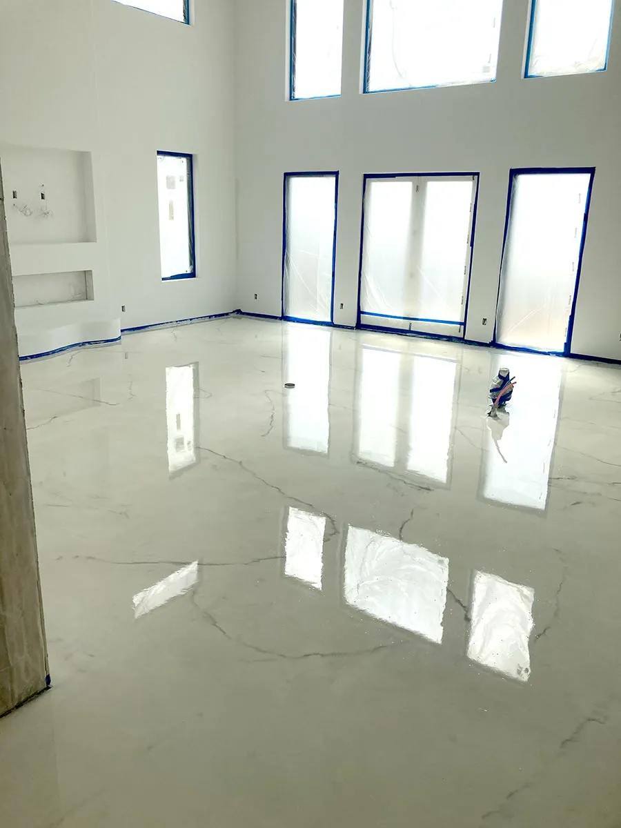 metallic floor in house