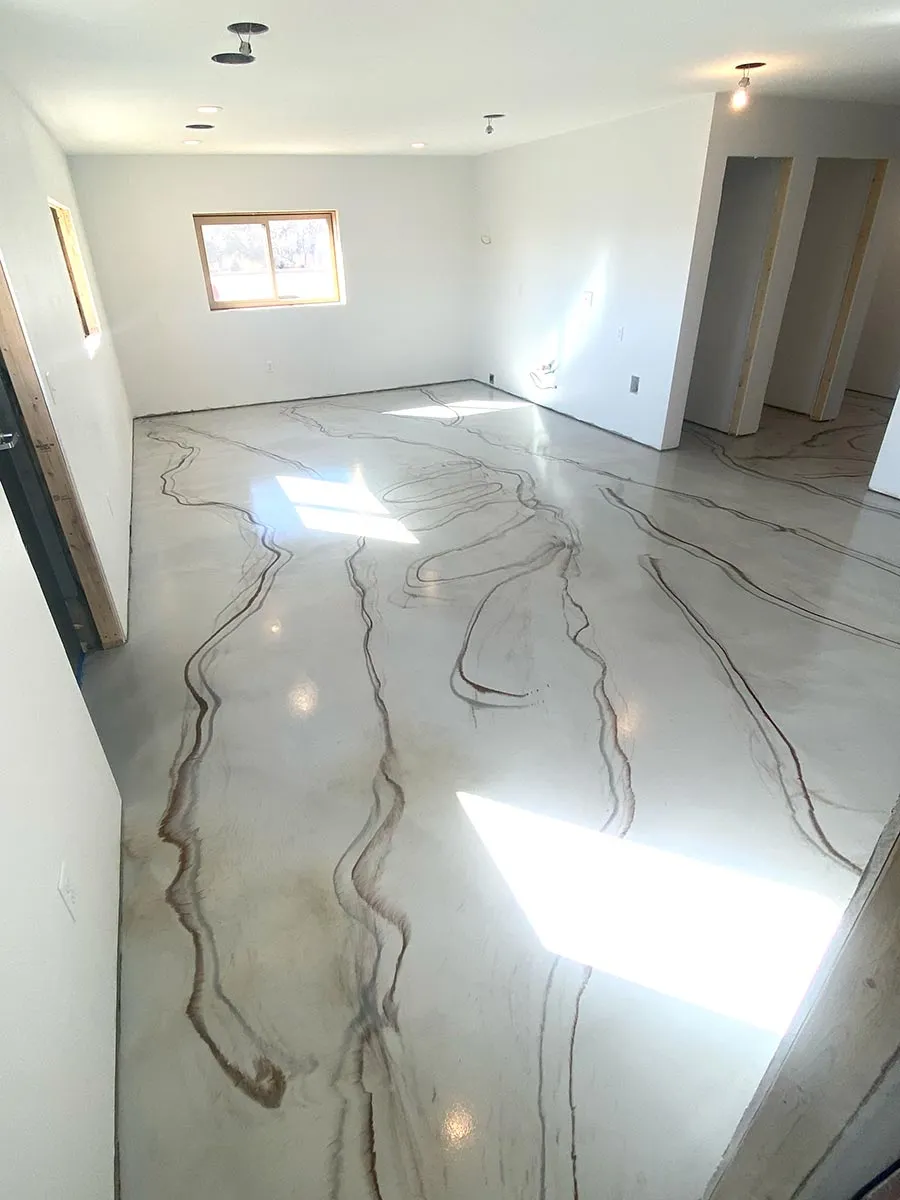 metallic floor in house