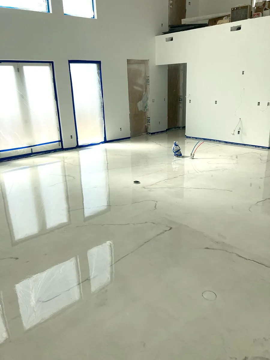 metallic floor in house