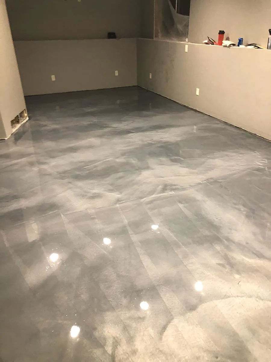 metallic floor in basement