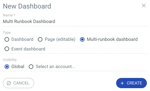 create a new dashboard