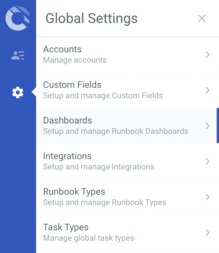 Cutover runbook settings