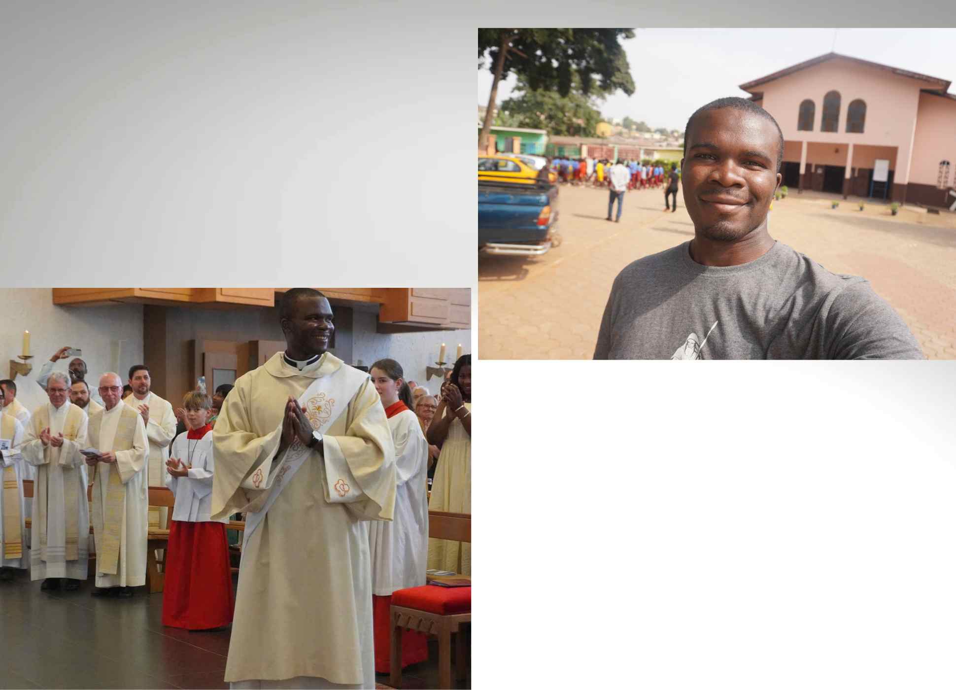 Frater Kisito bei der Diakonenweihe und in Youndé in Kamerun