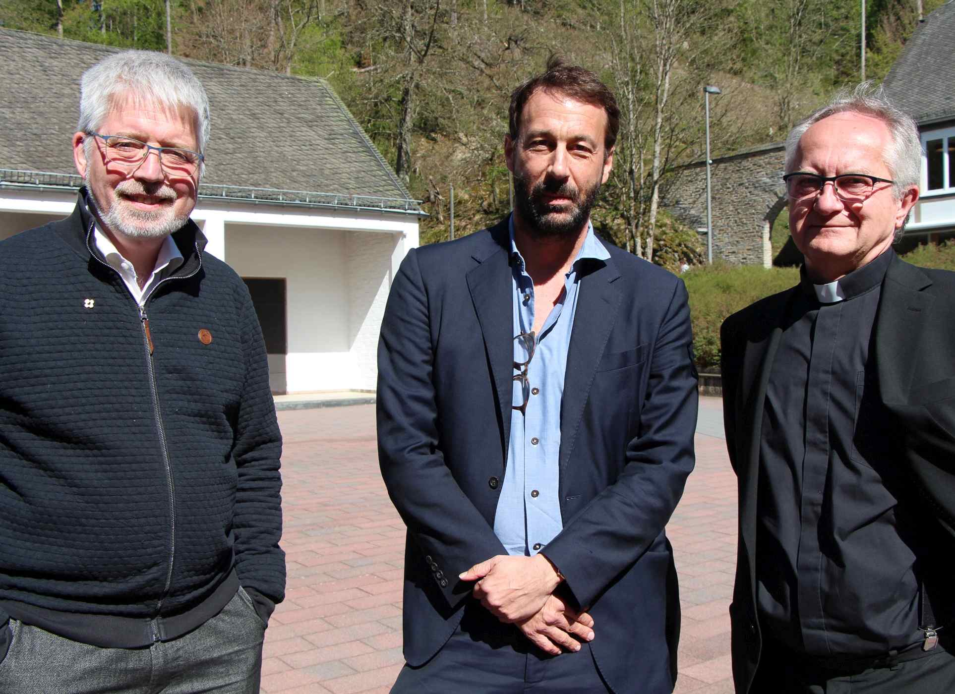Pater Stefan Tertünte SCJ, Tobias Haberl und Pater Andreas Pohl SCJ (von links)