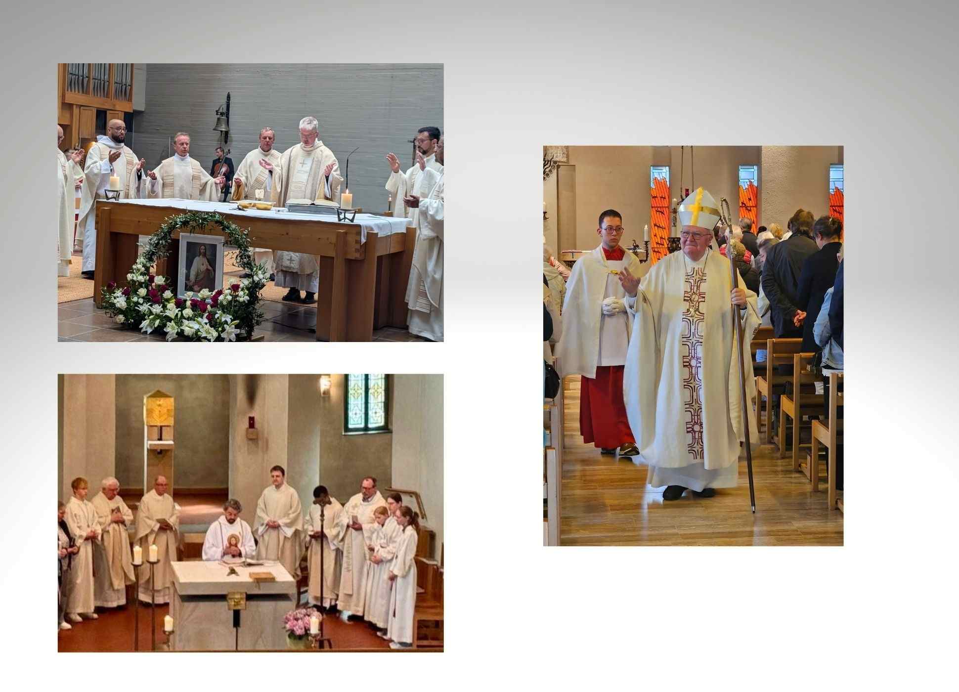 Collage aus Bildern vom Gottesdienst in Berlin, Handrup und Neustadt