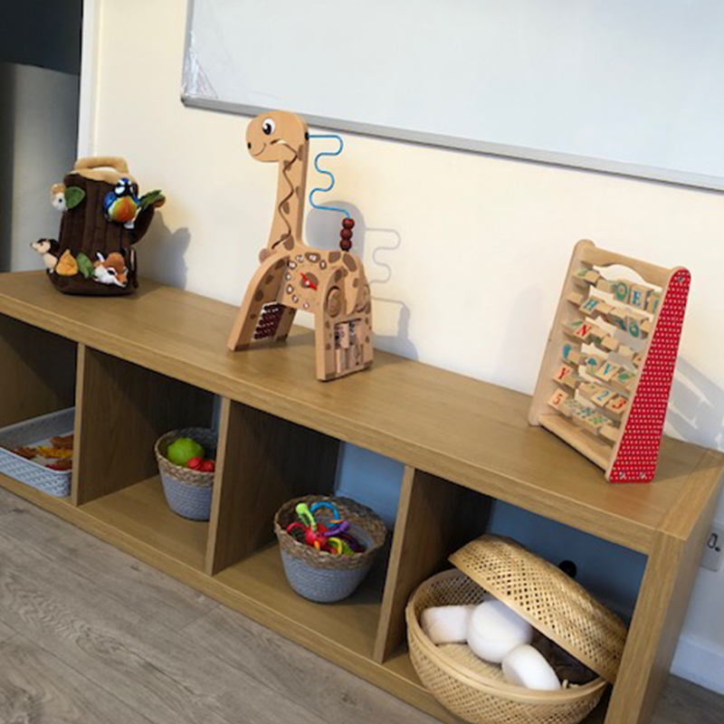 storage area for the children's belongings