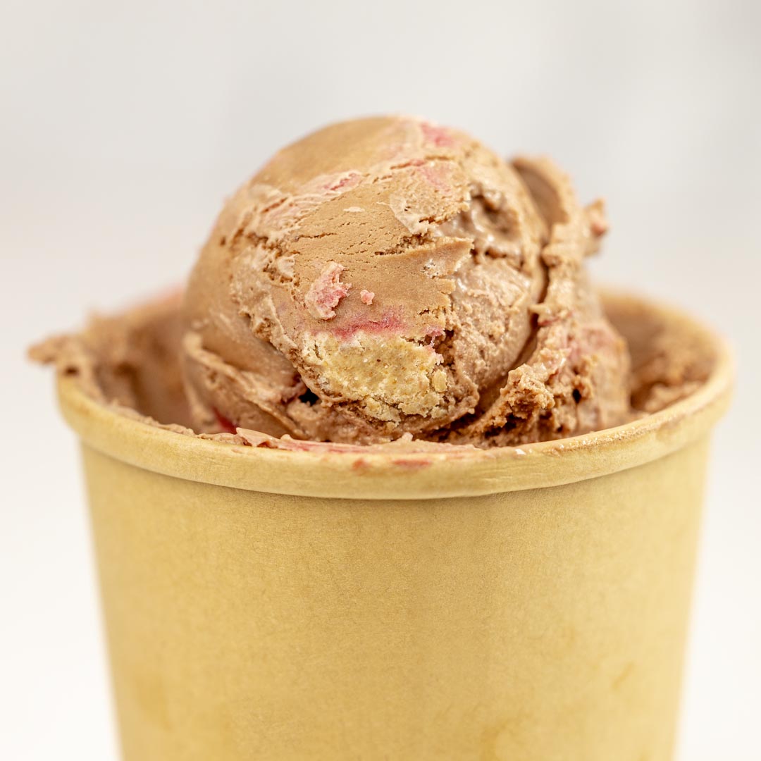 Chocolate Graham Cracker Raspberry Ice Cream combines rich chocolate ice cream, sweet-tart raspberry, and buttery graham cracker for an irresistible scoop.