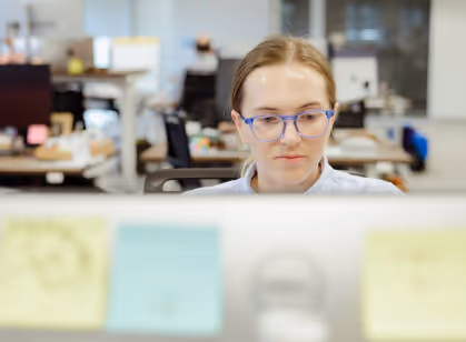 Atomic Object employee developing digital health software for a client.
