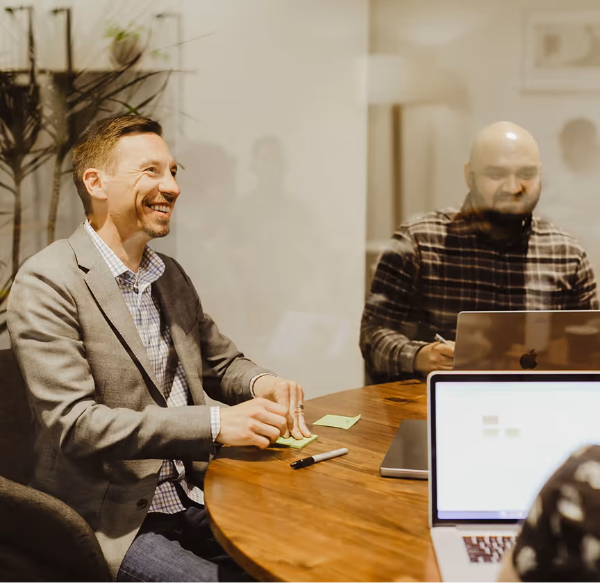 Atomic Object managing partner reviewing project budget and engagement model with a client