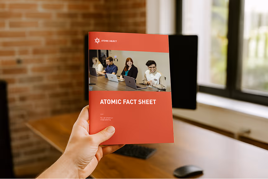 Printed Atomic Fact Sheet booklet.