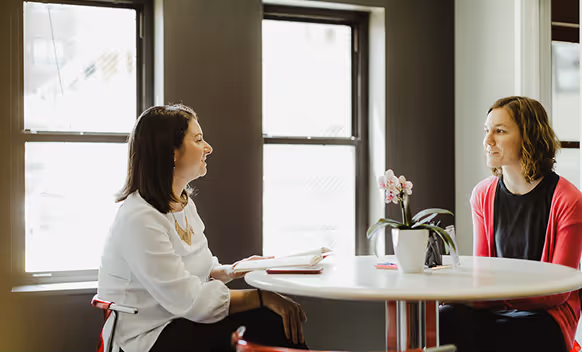 Atomic Object team members engage in a meaningful conversation about diversity and collaboration.