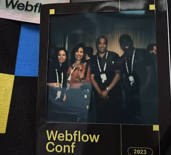 Main image of the Webflow Conference Workshop 2023, showcasing designers and developers engaging with new features and skills to enhance their Webflow capabilities.