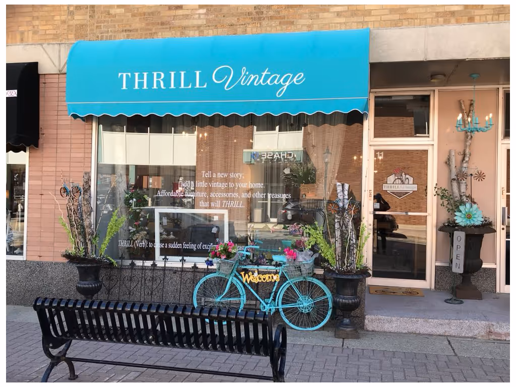 logo written on awning