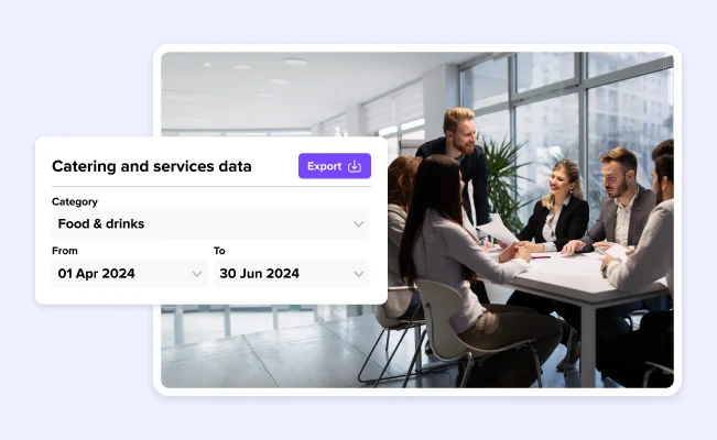 Esportazione dei dati relativi al catering e ai servizi