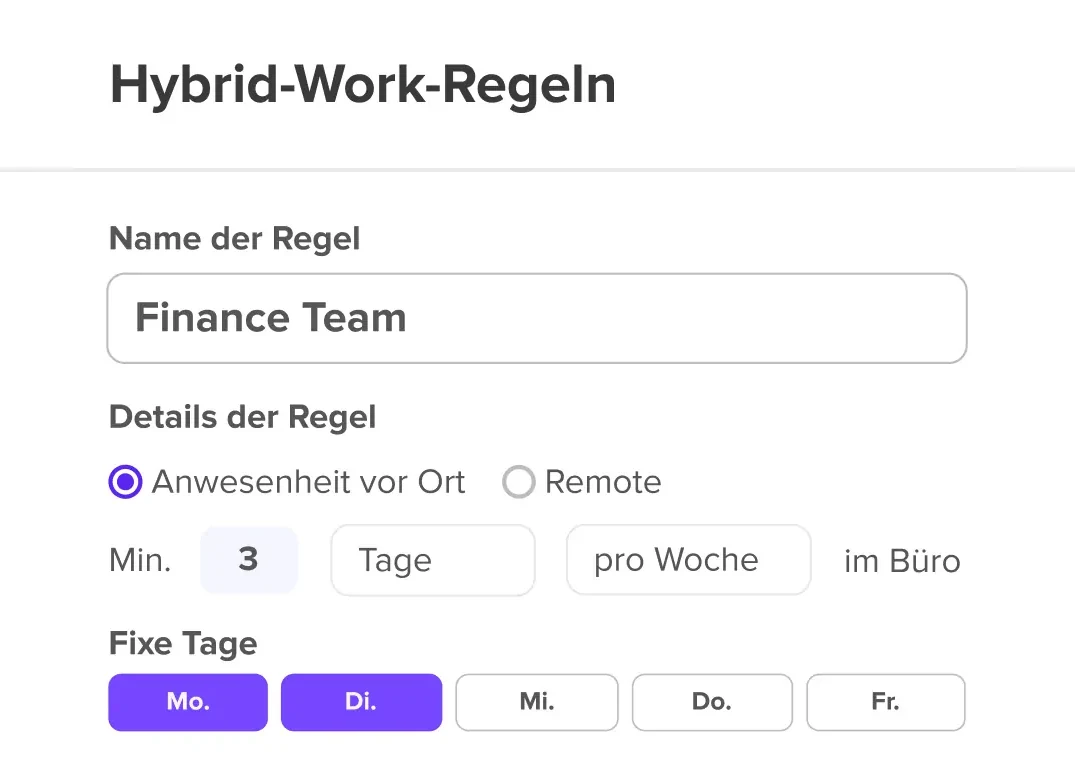 Hybrid-Work-Regel: mindestens 3 Tage pro Woche im Büro