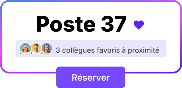 Poste 37 avec trois collègues favoris à proximité