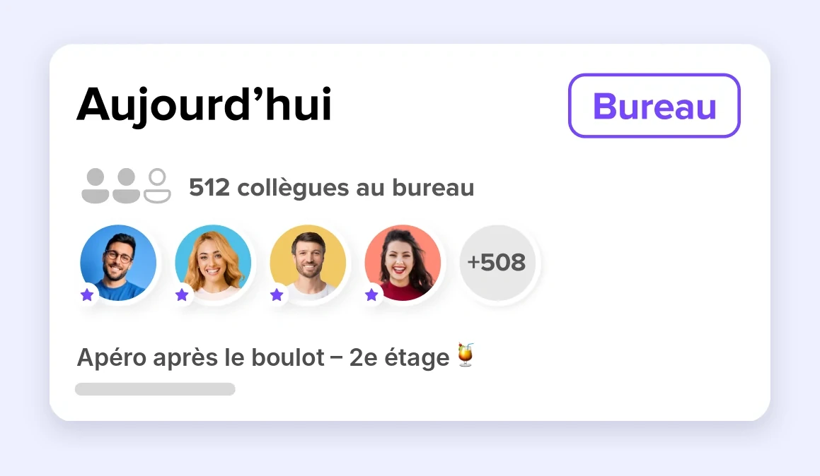512 collègues au bureau aujourd’hui