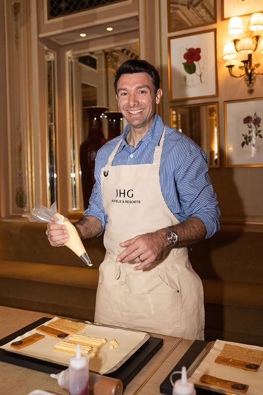 Reportage photo groupe hôtelier, masterclass de pâtisserie au Café de la Paix