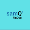 Logo with text 'samQ' in blue and black, and 'FinOps' below on a light blue background.