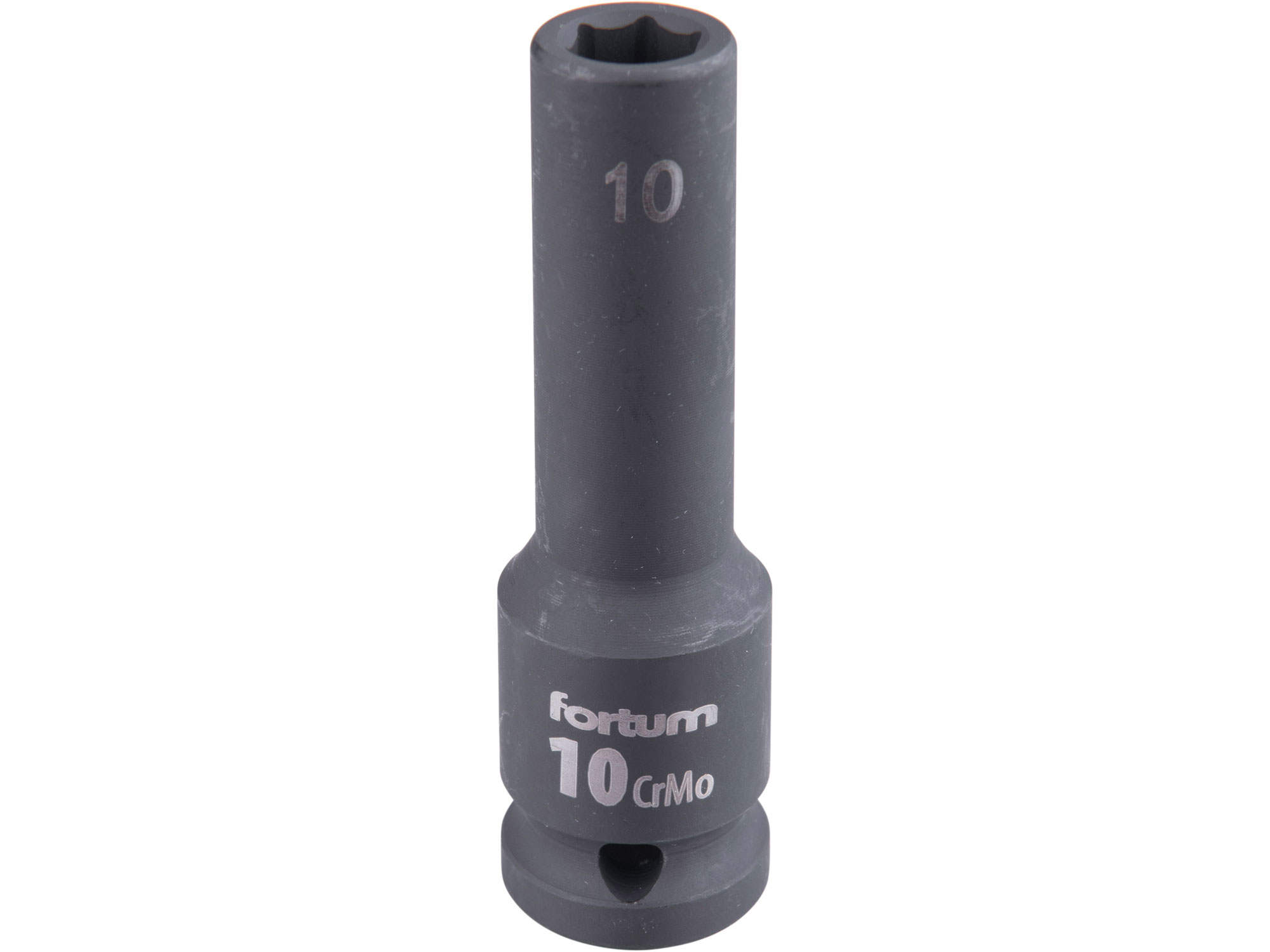 gépi (impakt) dugófej 1/2", 10 mm, L 78 mm, feketített, FORTUM