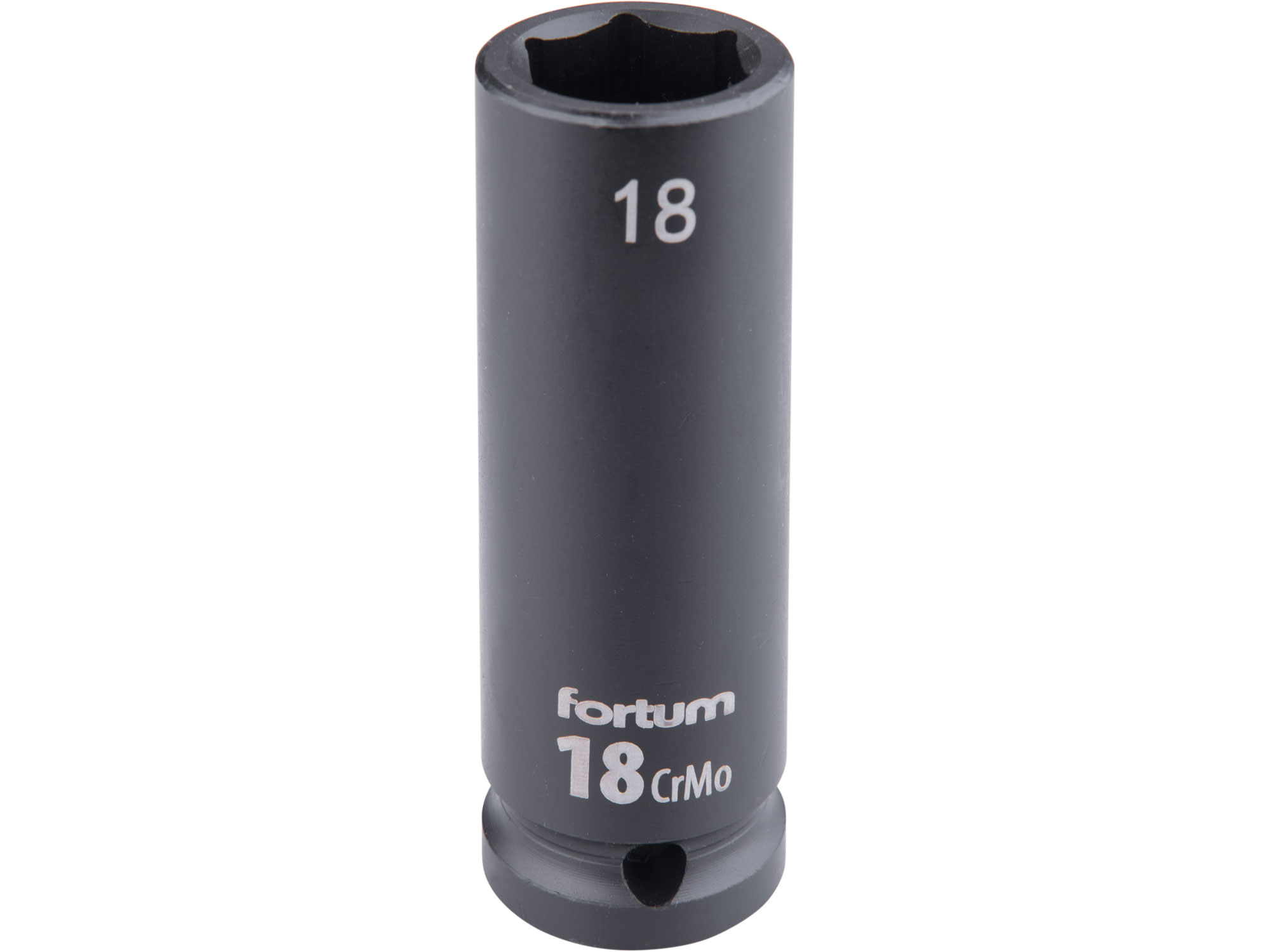 gépi (impakt) dugófej 1/2", 18 mm, L 78 mm, feketített, FORTUM