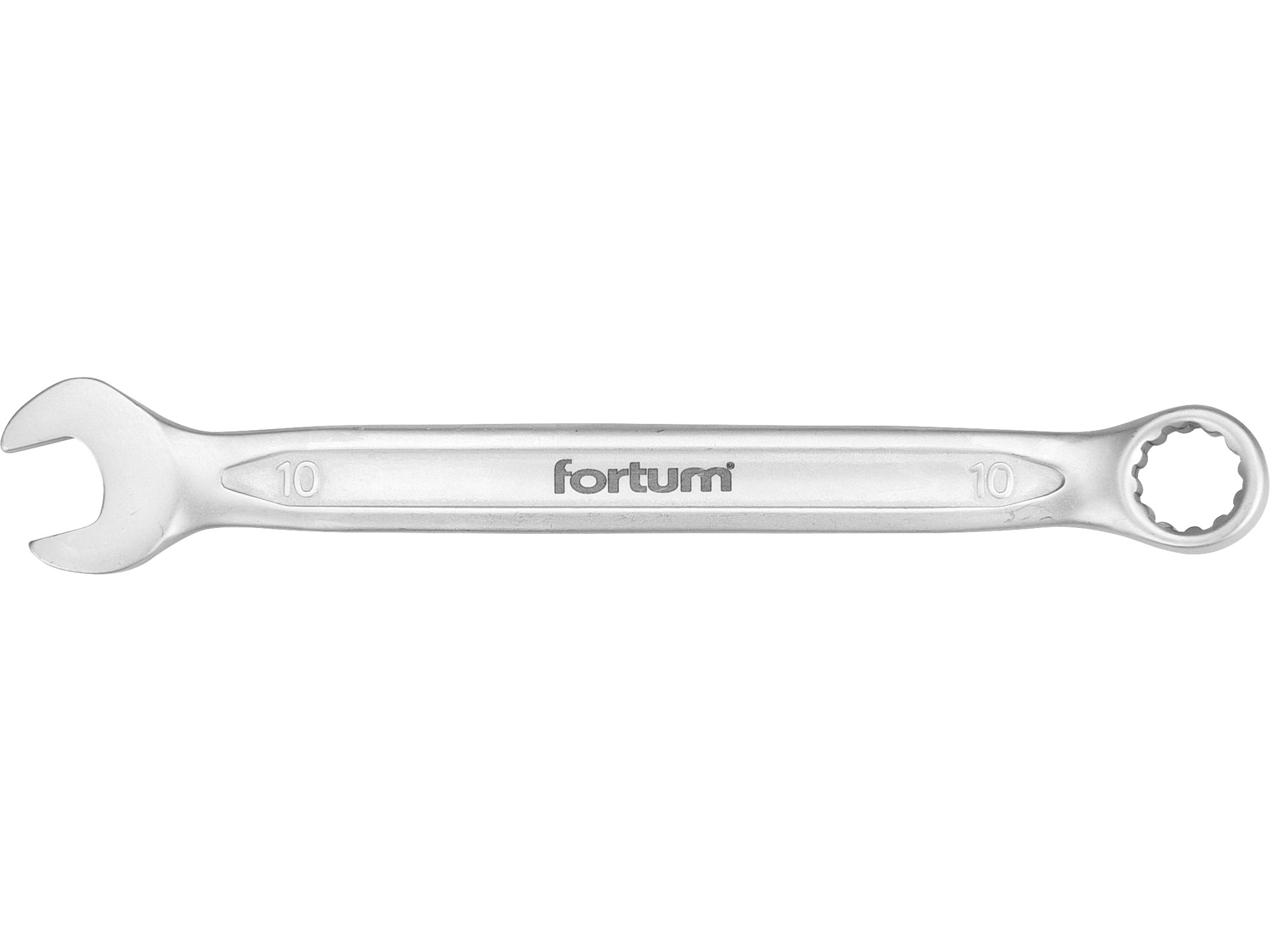 csillag-villás kulcs, 61CrV5 mattkróm; 10mm FORTUM