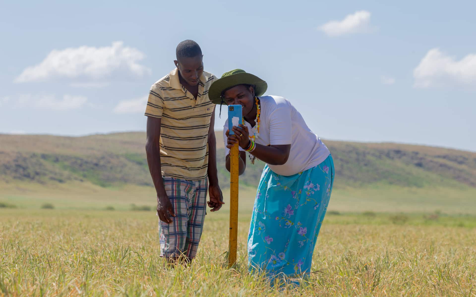 Maria practices her rangeland monitoring skills.