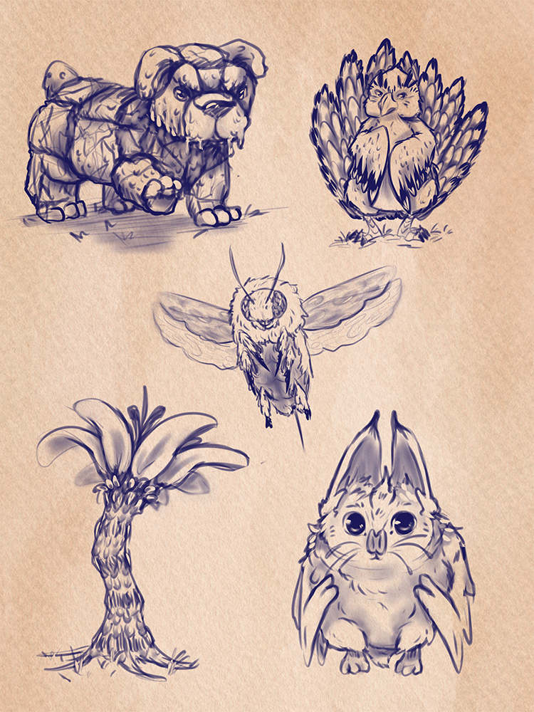 A creature sketch page. 