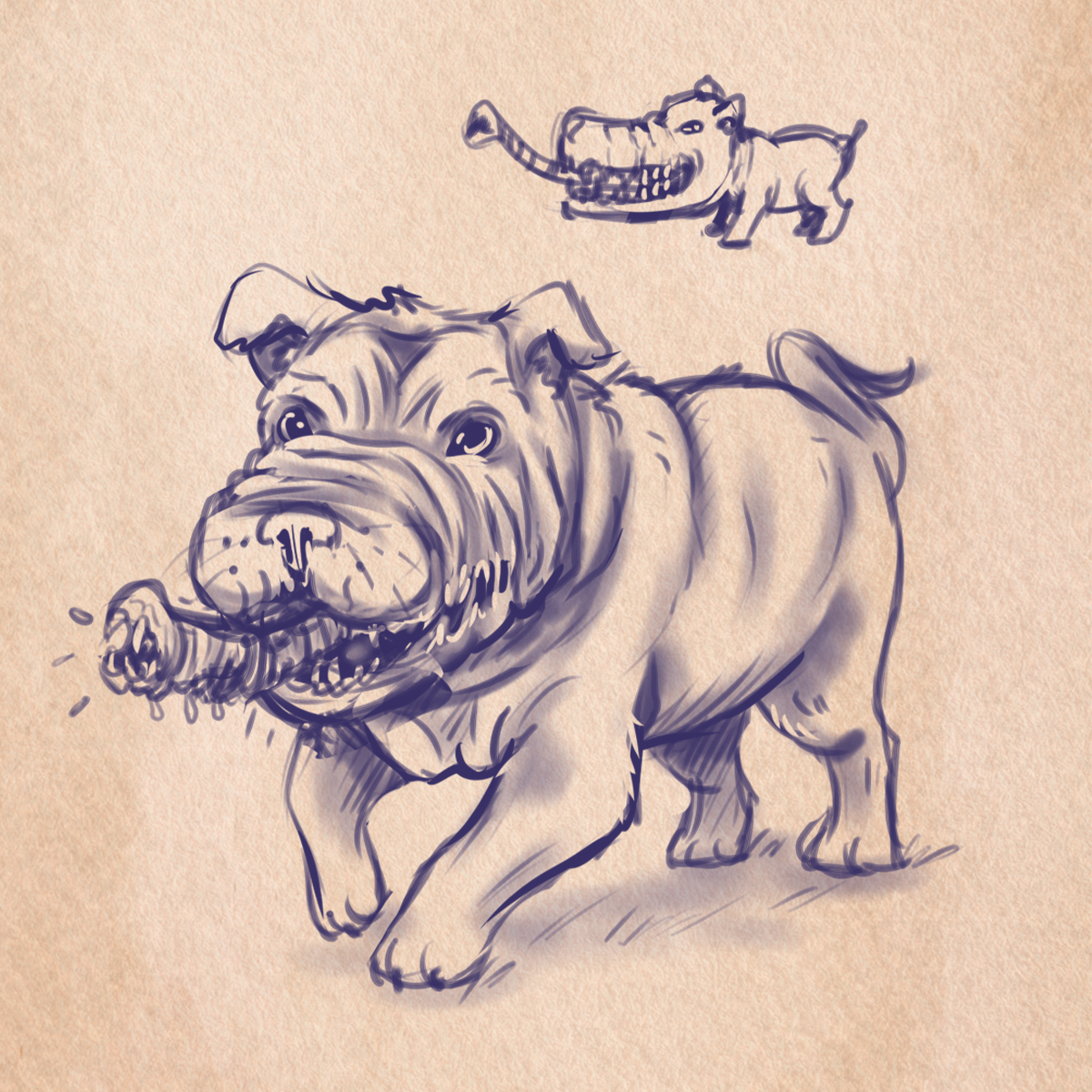 A creature sketch. Creature: CrownChomper